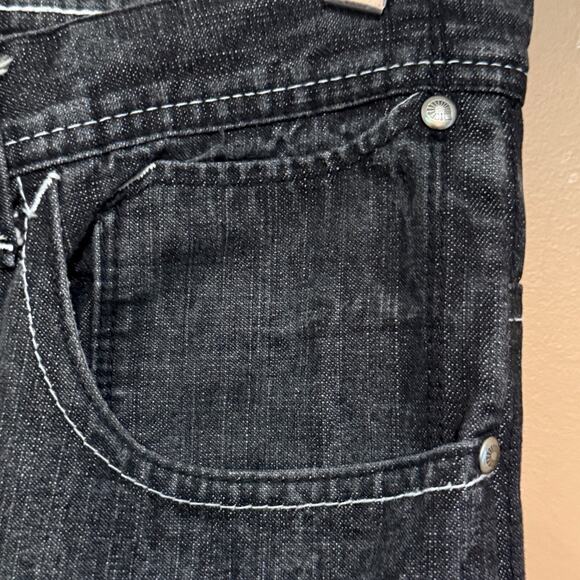 Vintage Akademiks Baggy Jeans Men 34x33 Black Embroidered Skater Grunge - Picture 9 of 12